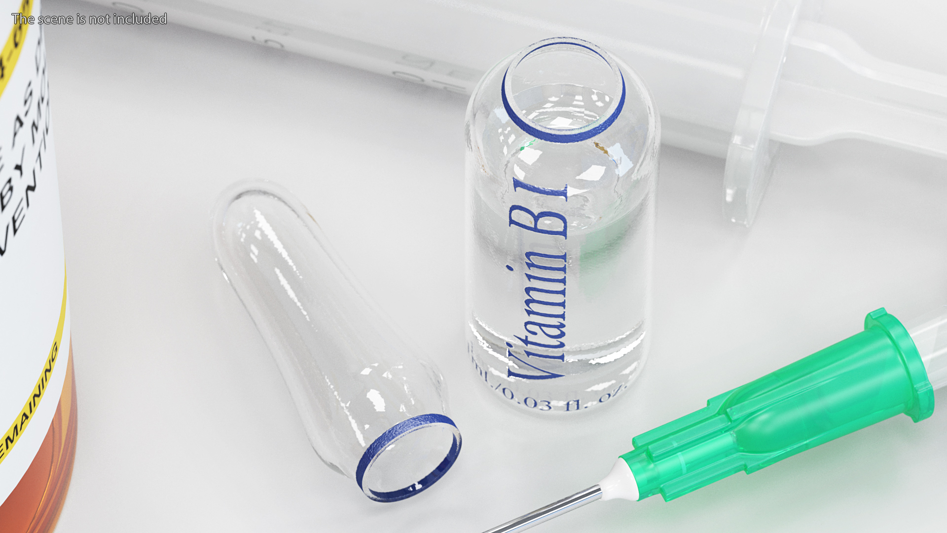 Vitamin B1 1ml Ampoule Opened 3D model