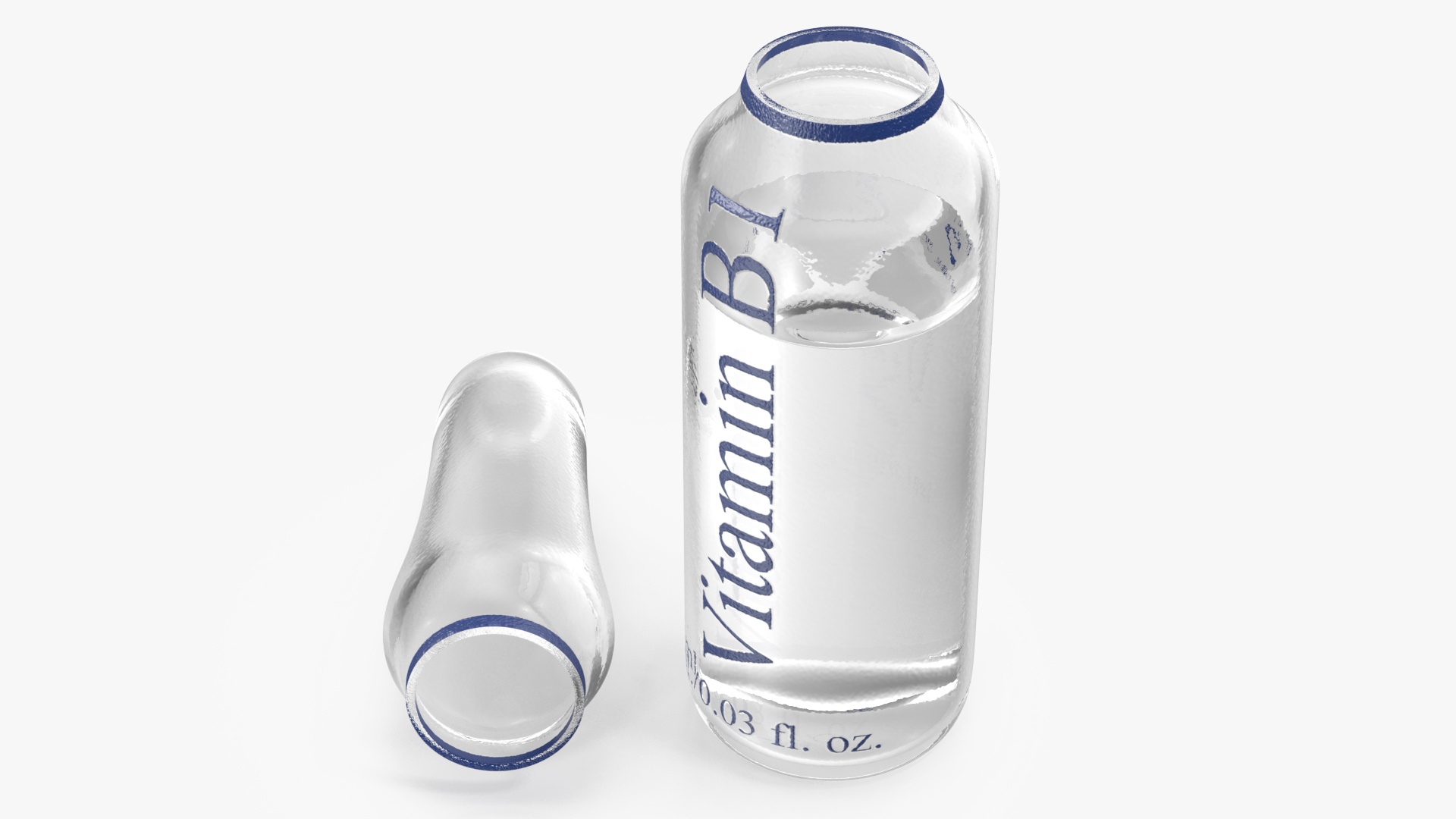 Vitamin B1 1ml Ampoule Opened 3D model