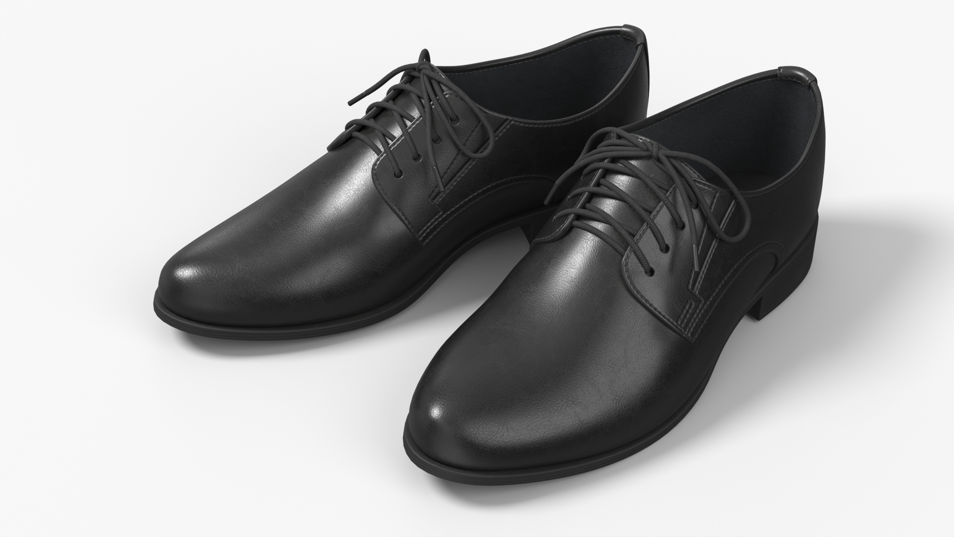 Plain Toe Derby Shoes Black - view 2