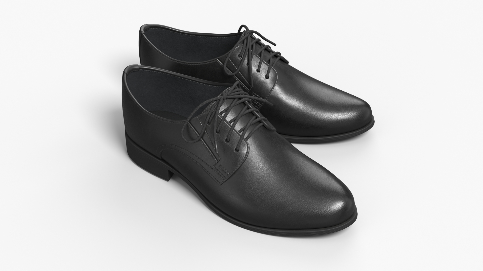 Plain Toe Derby Shoes Black - view 4
