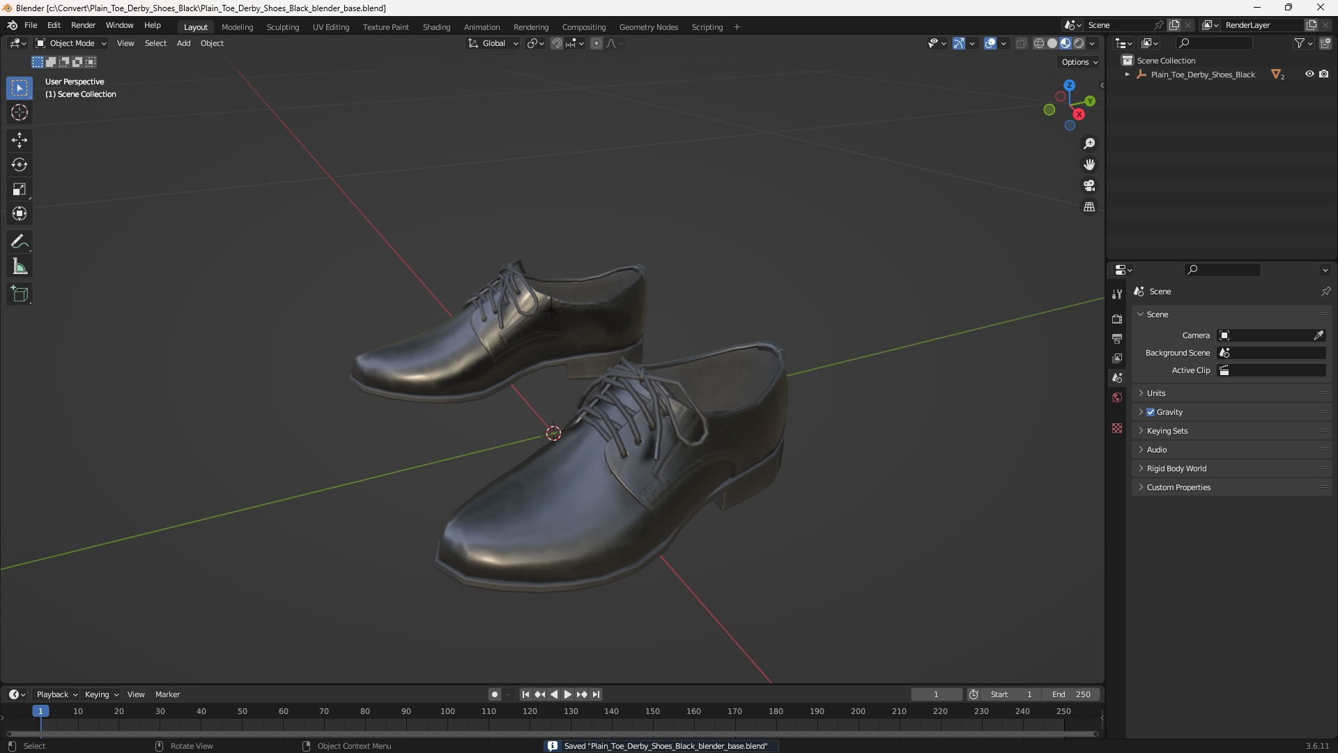 Plain Toe Derby Shoes Black - view 10