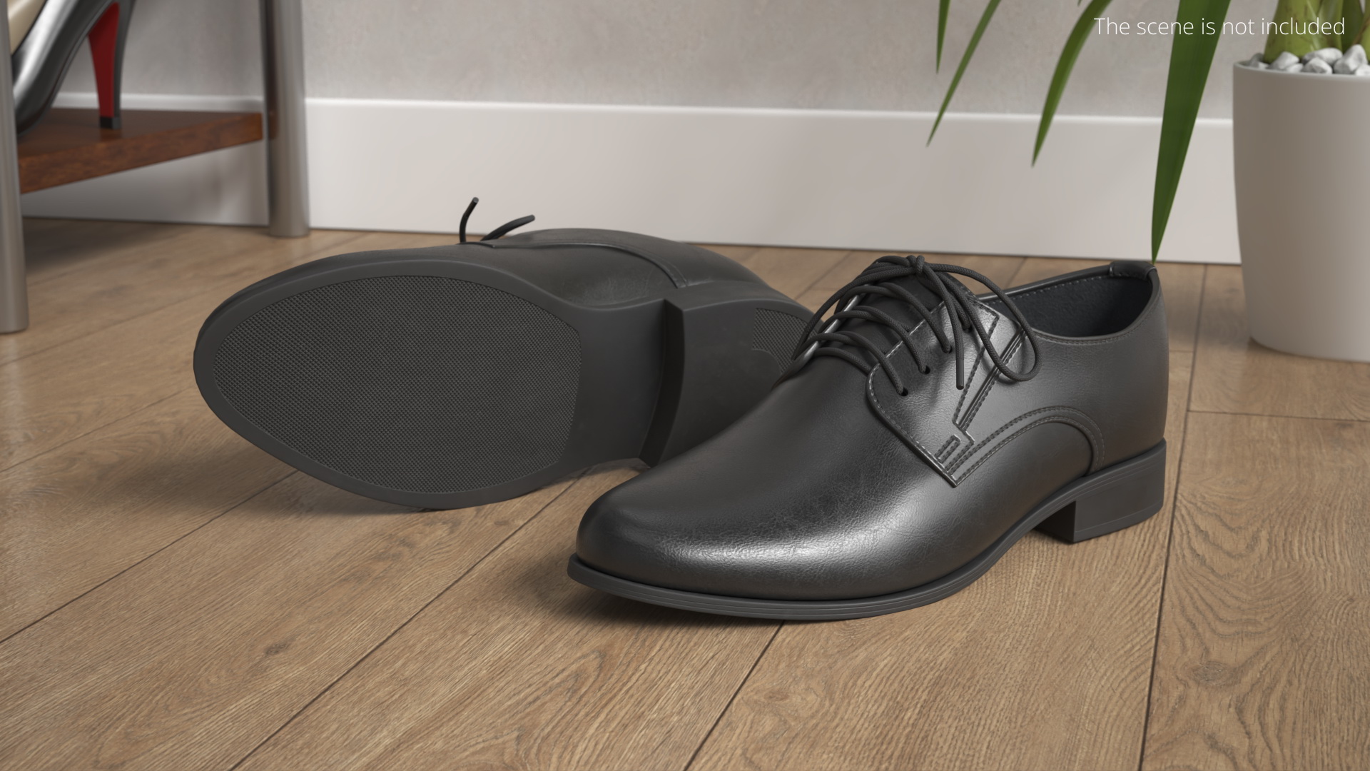 Plain Toe Derby Shoes Black - view 3
