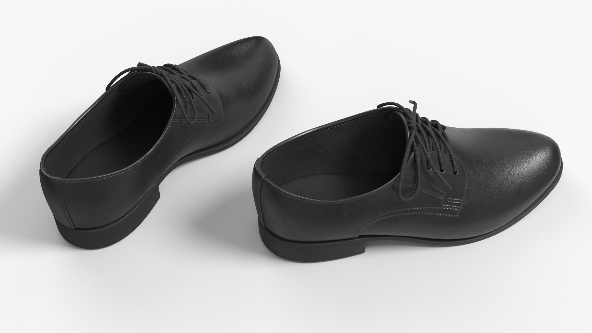 Plain Toe Derby Shoes Black - view 5