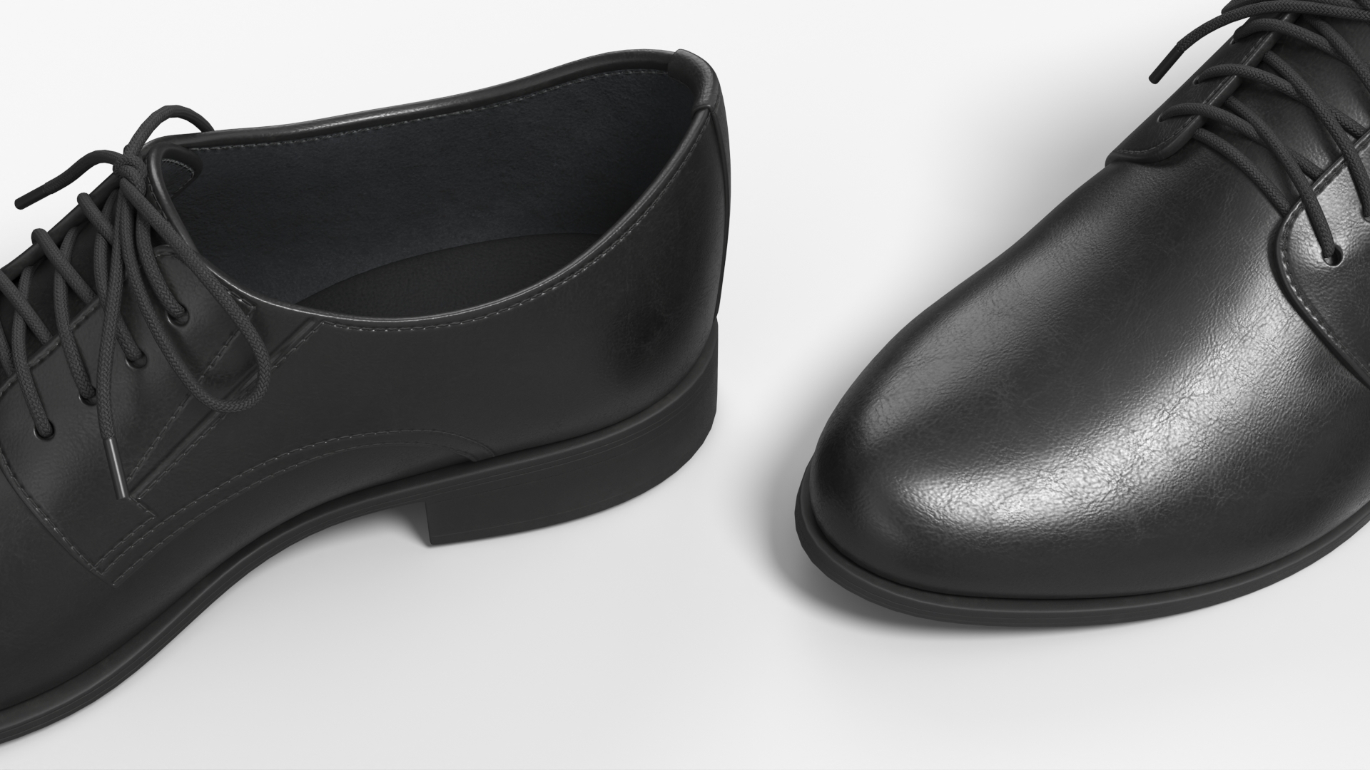 Plain Toe Derby Shoes Black - view 6