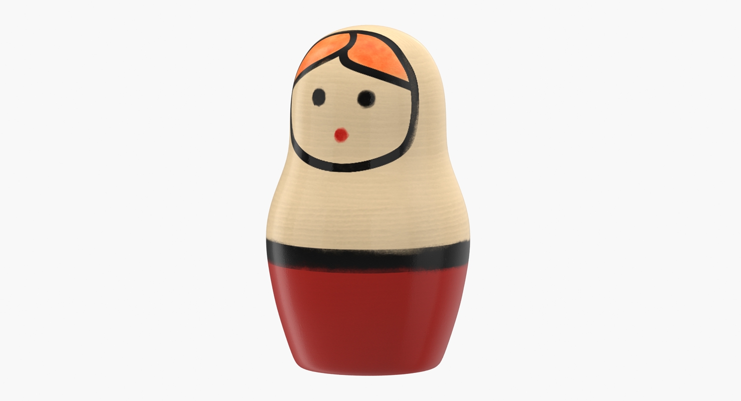 Wooden Matryoshka Doll 3D