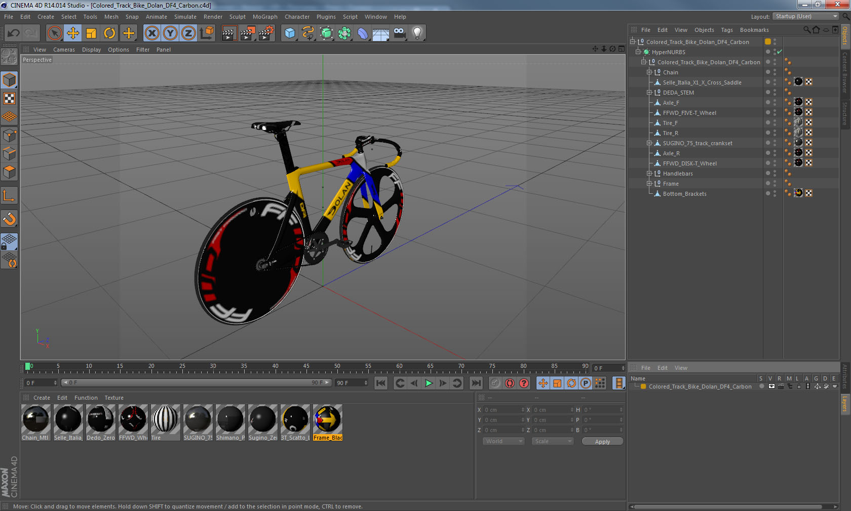 3D model Colored Track Bike Dolan DF4 Carbon