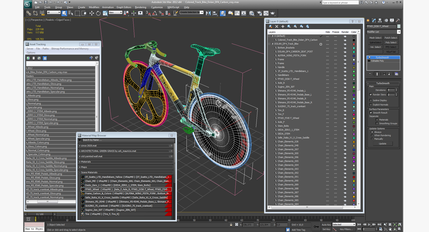 3D model Colored Track Bike Dolan DF4 Carbon