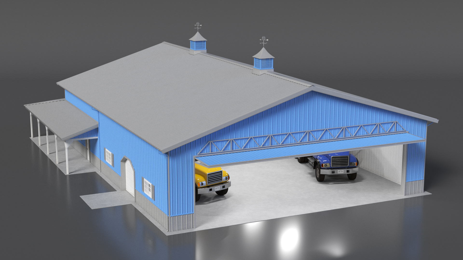 3D model Dump Truck in Hangar