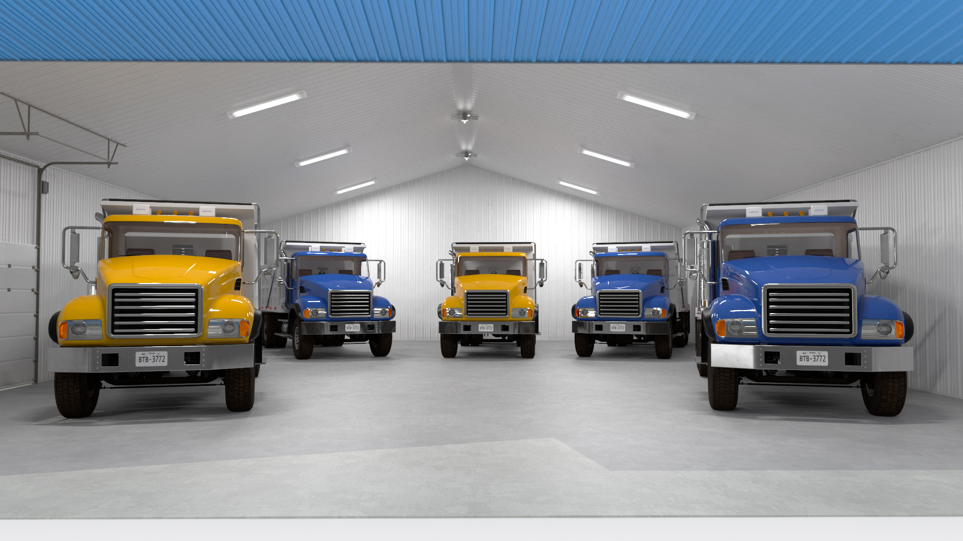 3D model Dump Truck in Hangar