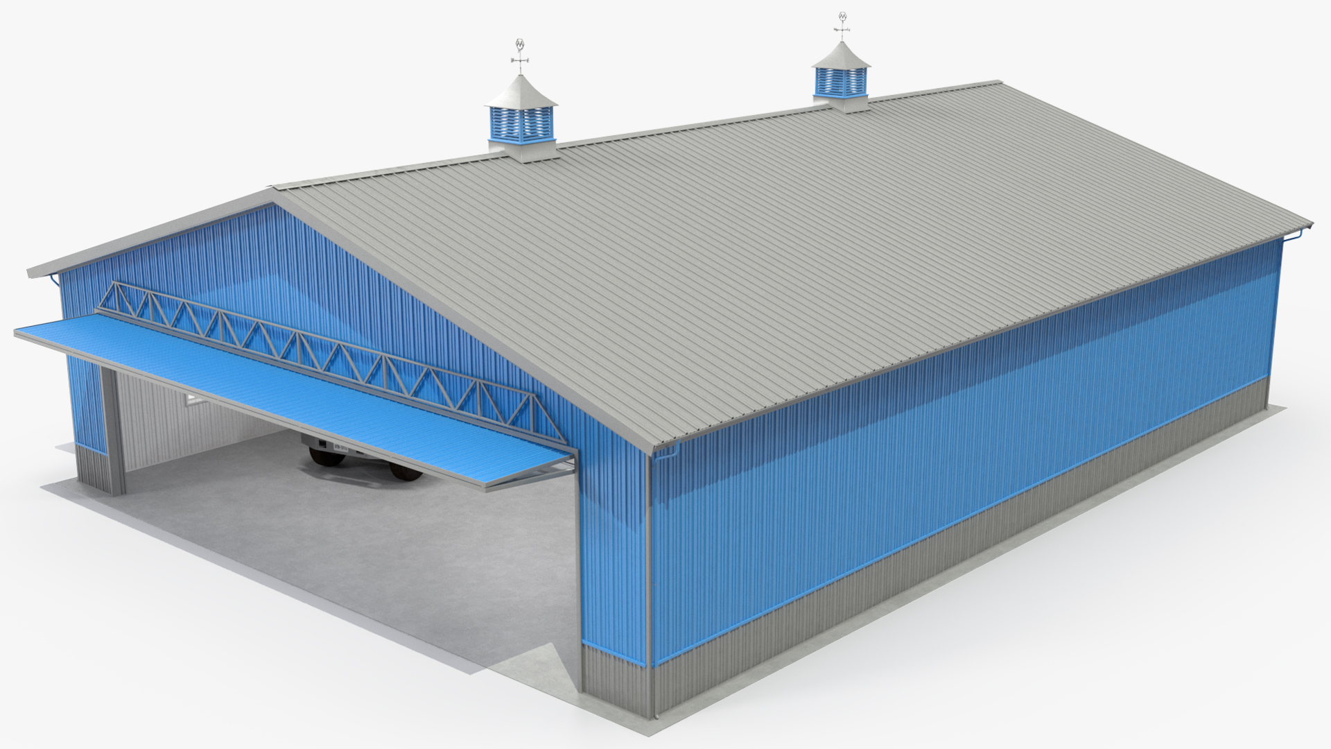 3D model Dump Truck in Hangar