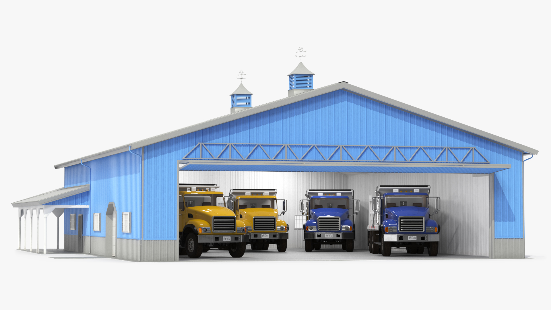 3D model Dump Truck in Hangar