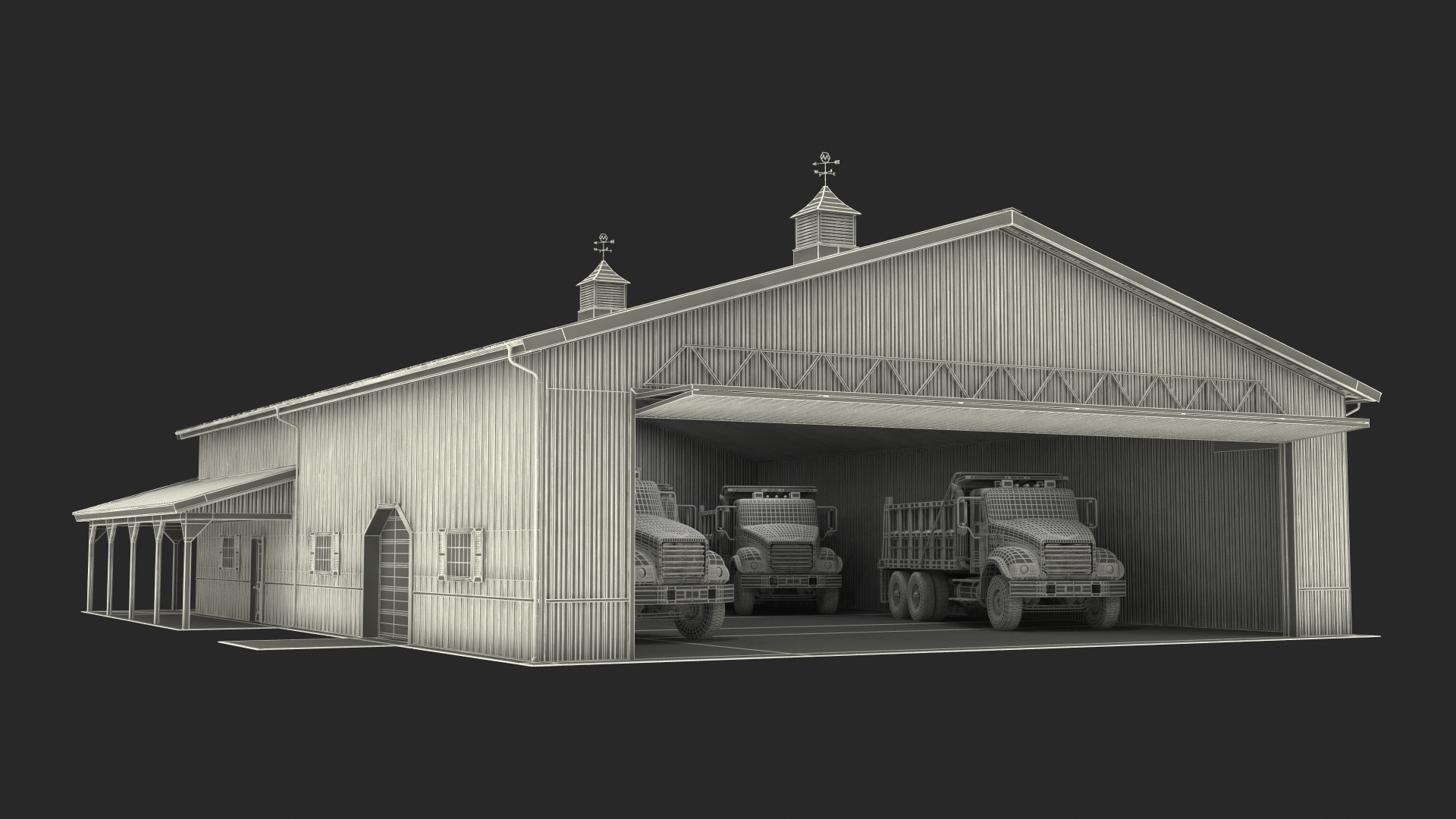 3D model Dump Truck in Hangar