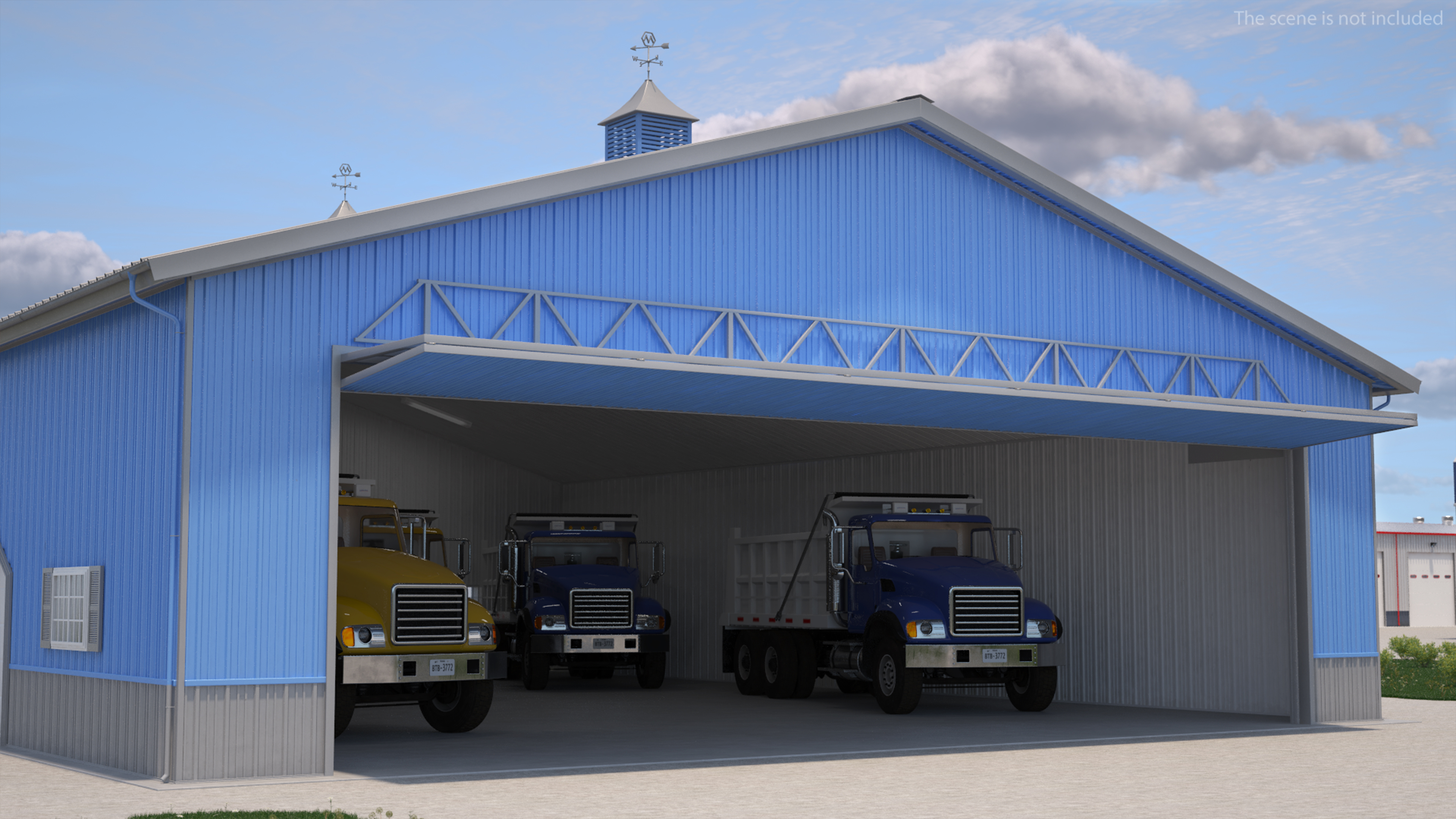 3D model Dump Truck in Hangar