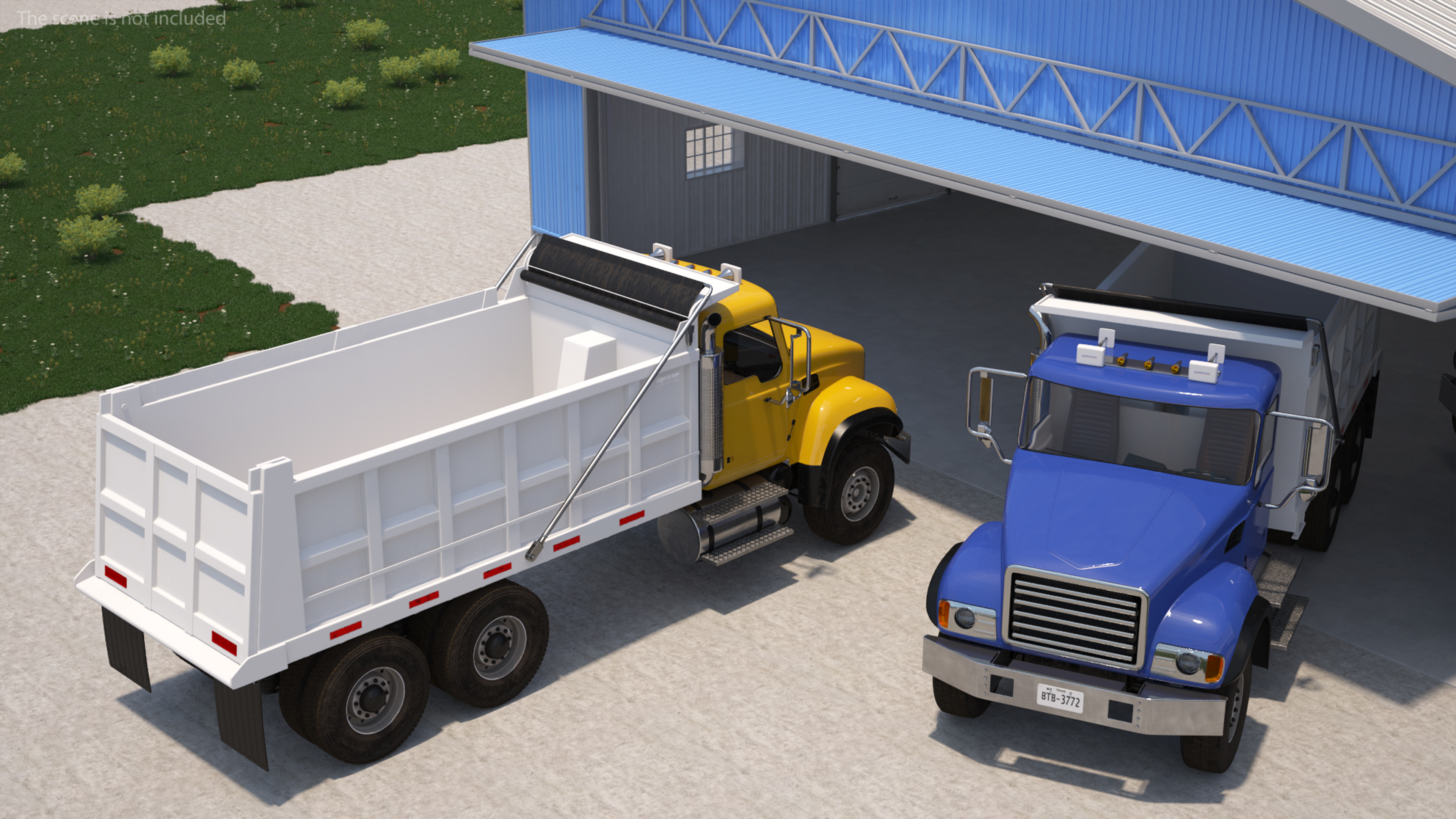 3D model Dump Truck in Hangar