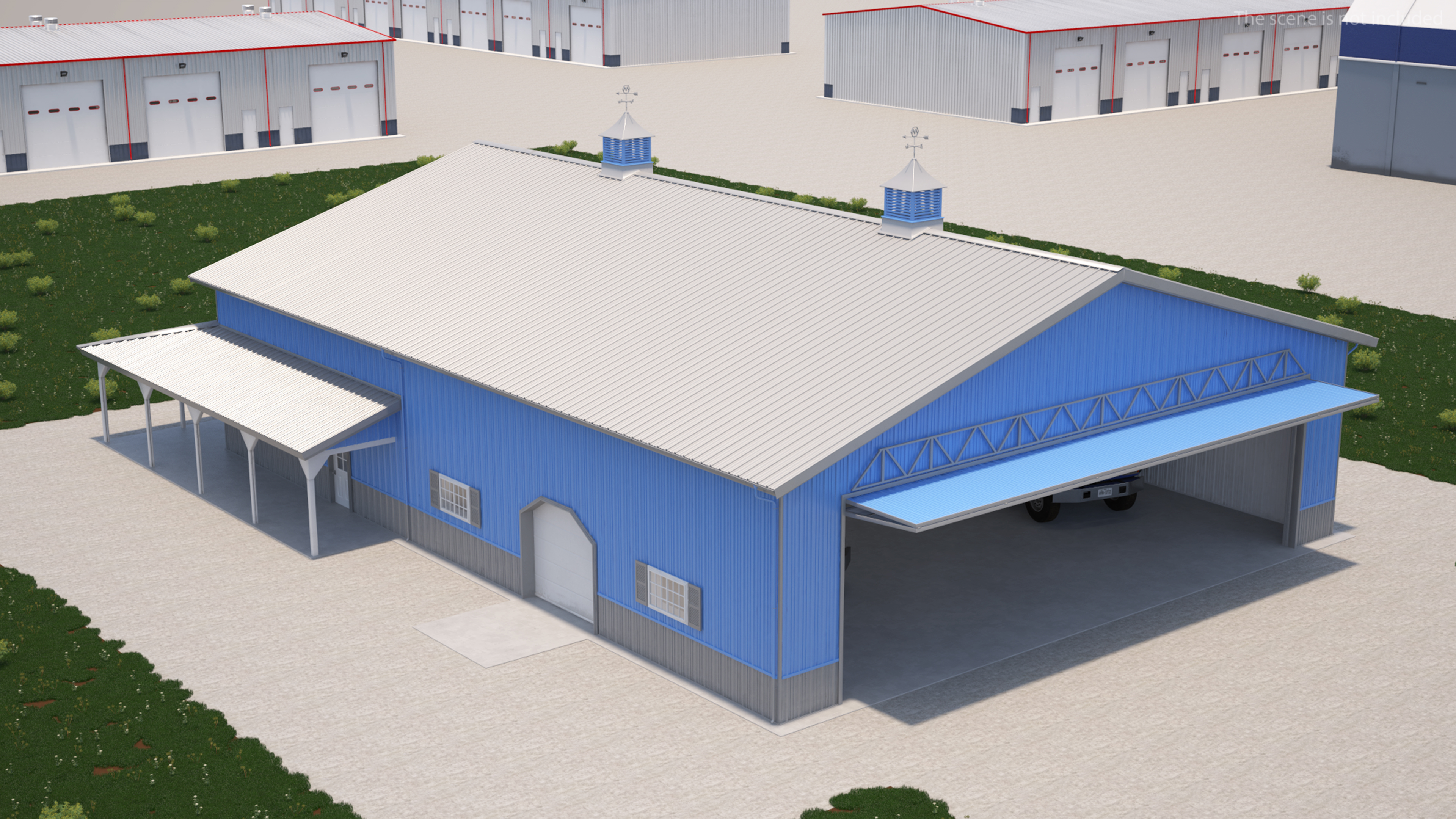 3D model Dump Truck in Hangar