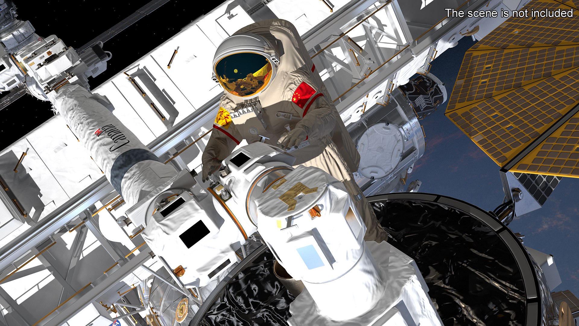 3D model China Feitian Space Suit Rigged for Maya