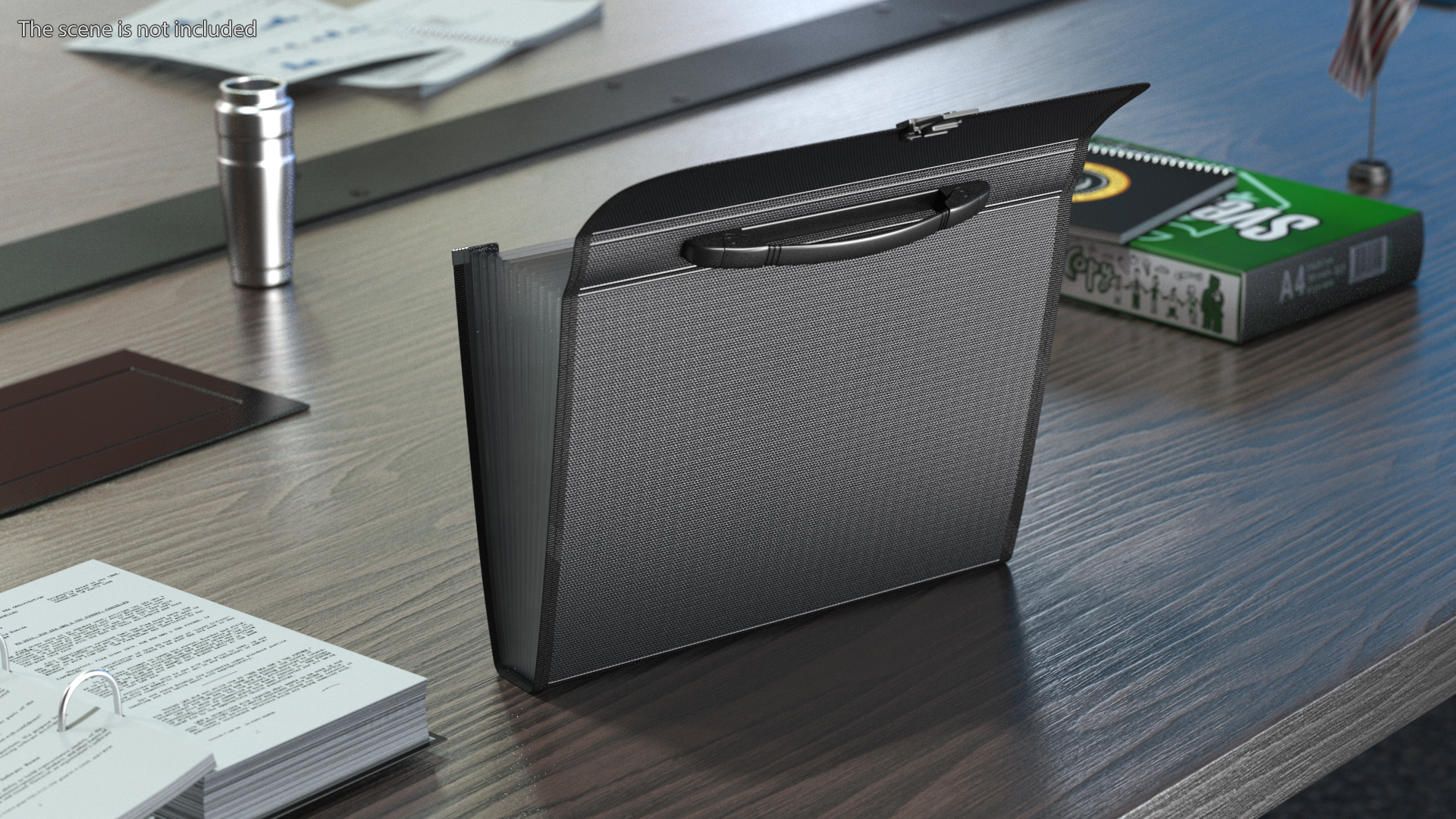 3D Accordion Document Holder Black Open