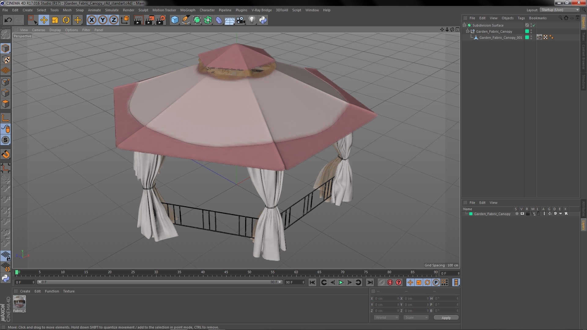 3D model Garden Fabric Canopy