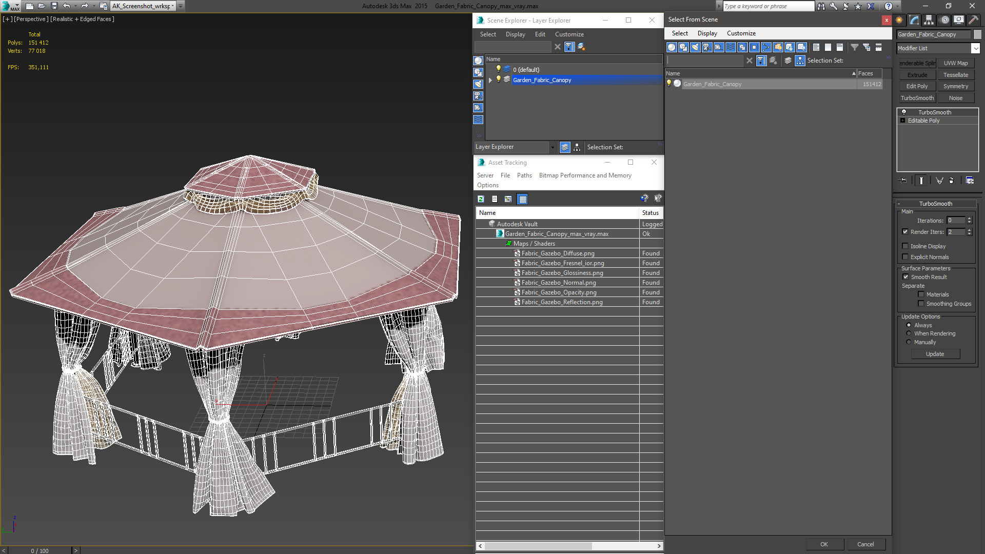 3D model Garden Fabric Canopy