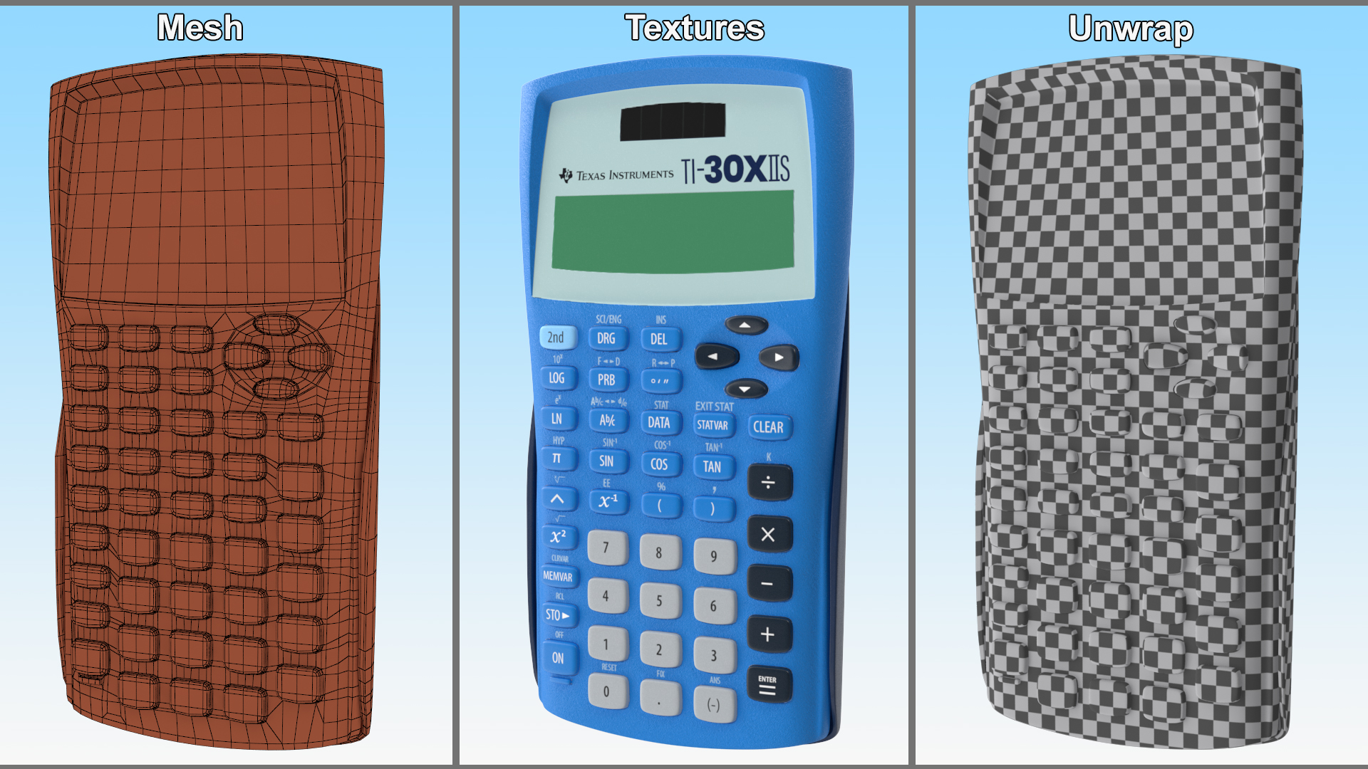 Scientific Calculator Blue Switched OFF 3D model