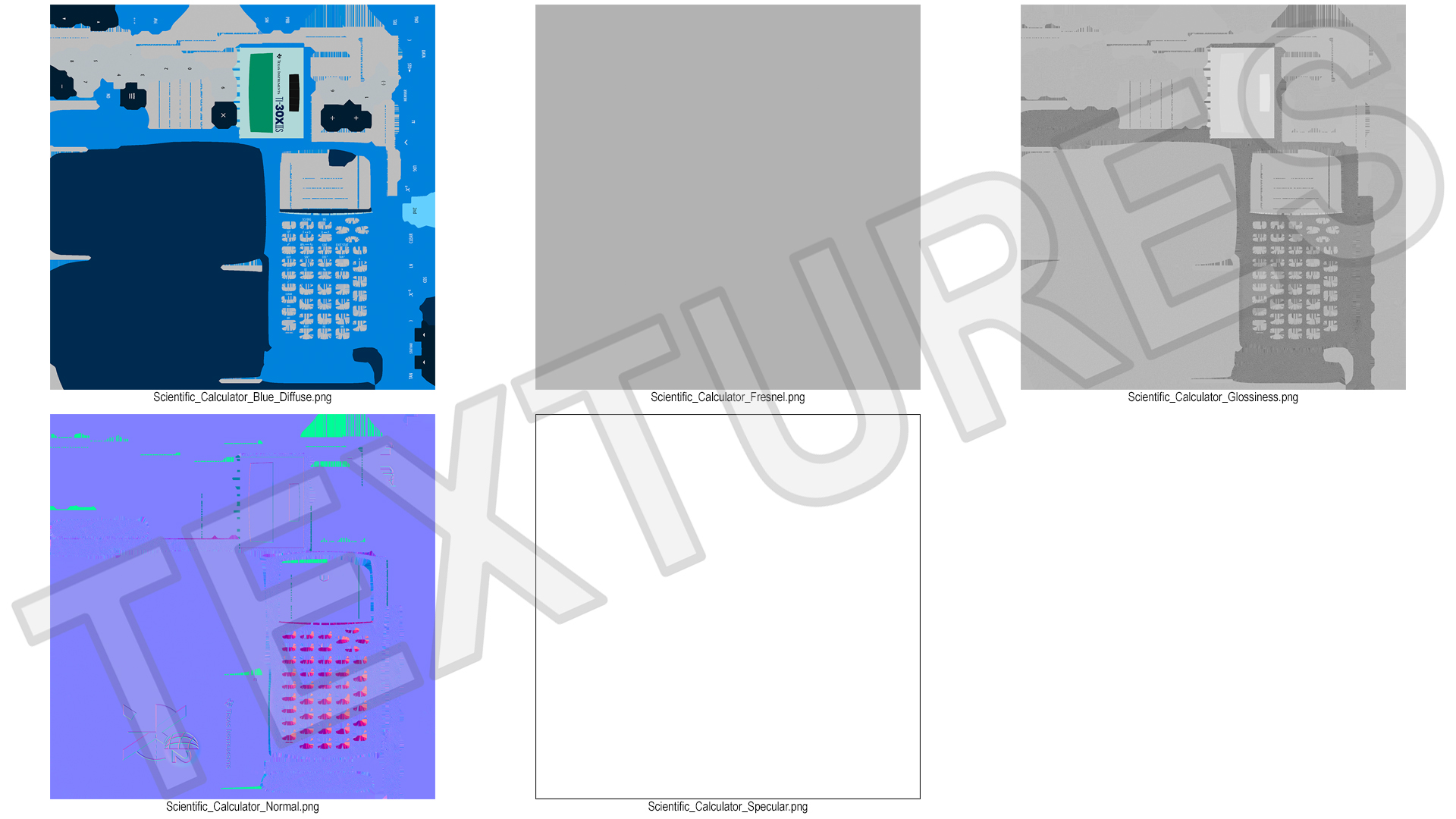 Scientific Calculator Blue Switched OFF 3D model