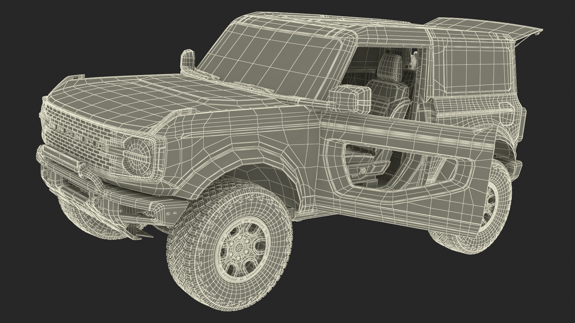 3D model Ford Bronco Off Road SUV Antimatter Blue