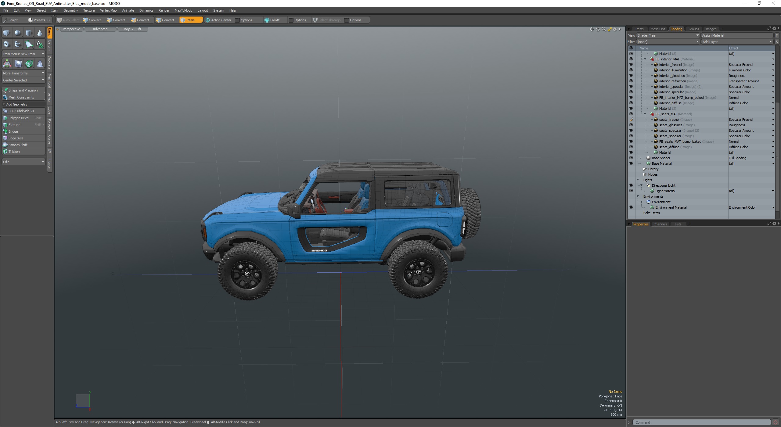 3D model Ford Bronco Off Road SUV Antimatter Blue
