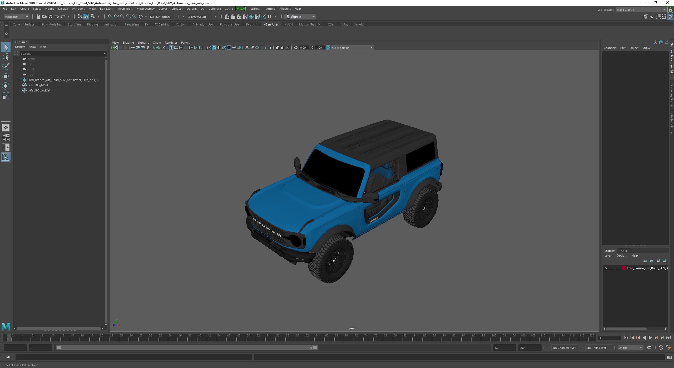 3D model Ford Bronco Off Road SUV Antimatter Blue