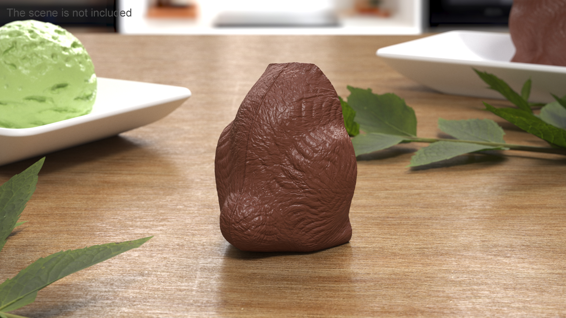 3D model Piece of Chocolate Bunnys Back