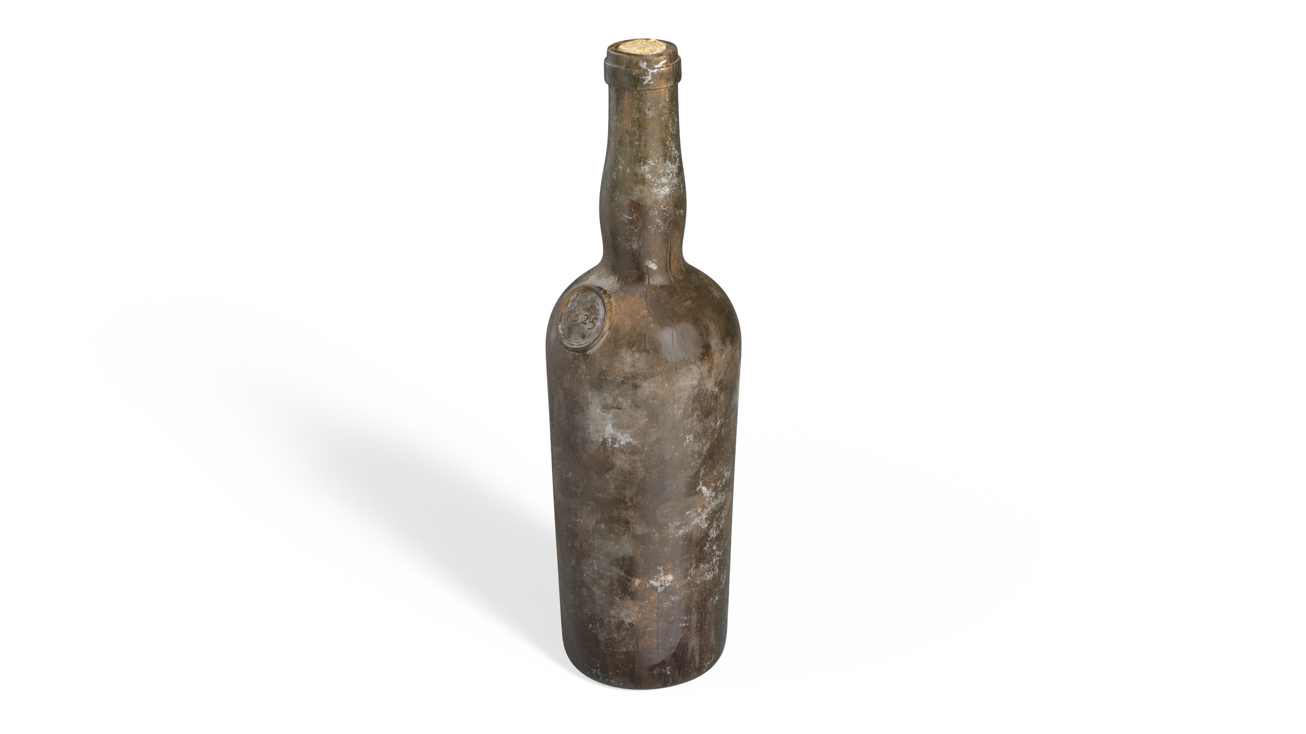 3D Antique Wine Bottle Old model