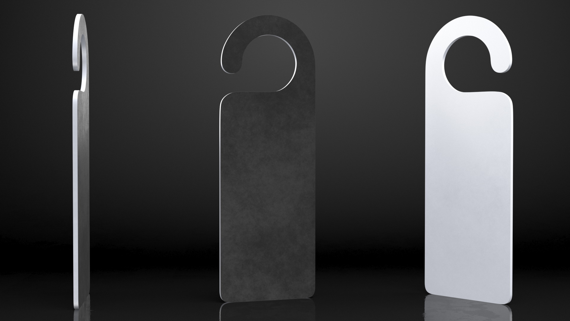 3D Door Hanger Tag Blank White Black model