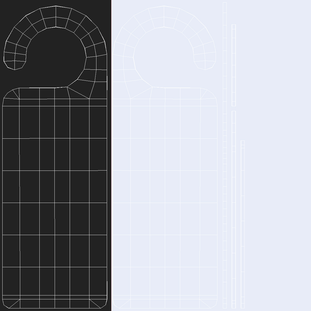 3D Door Hanger Tag Blank White Black model
