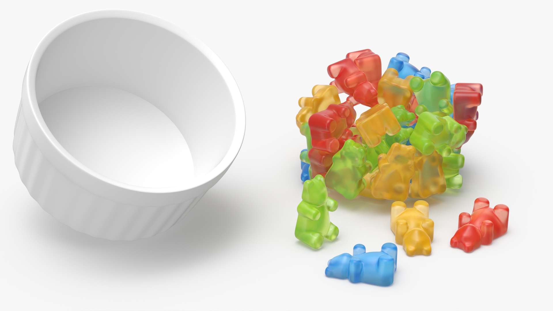 Assorted Bear Gumdrops in Bowl Set Multicolor