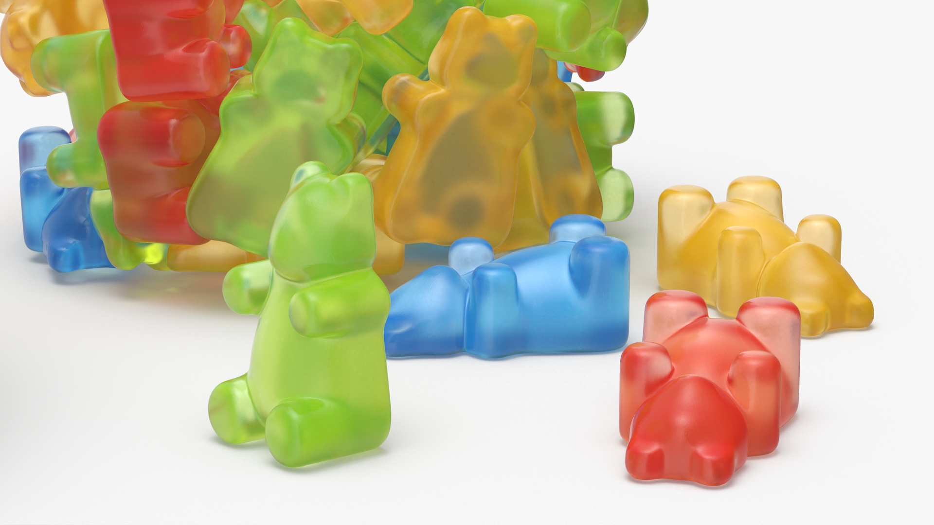 Assorted Bear Gumdrops in Bowl Set Multicolor, view 2