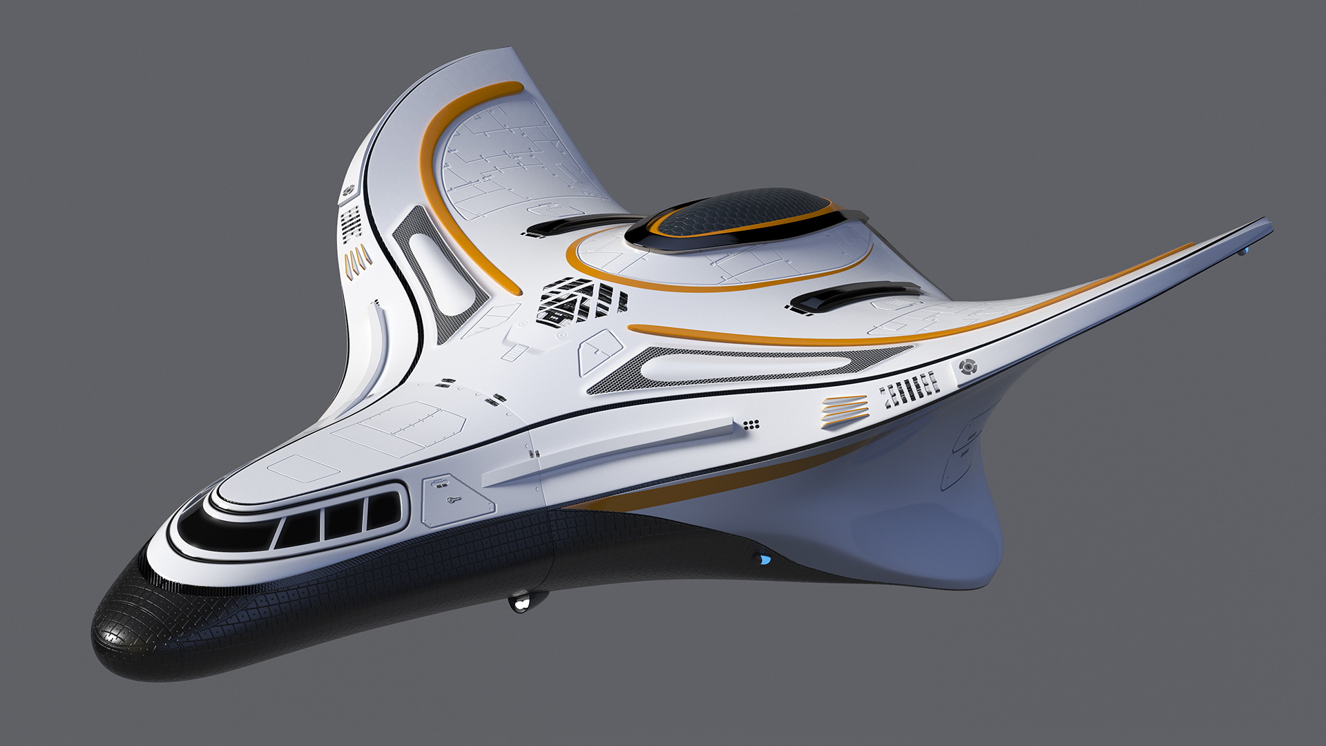 3D Futuristic Shuttle Spaceship Concept