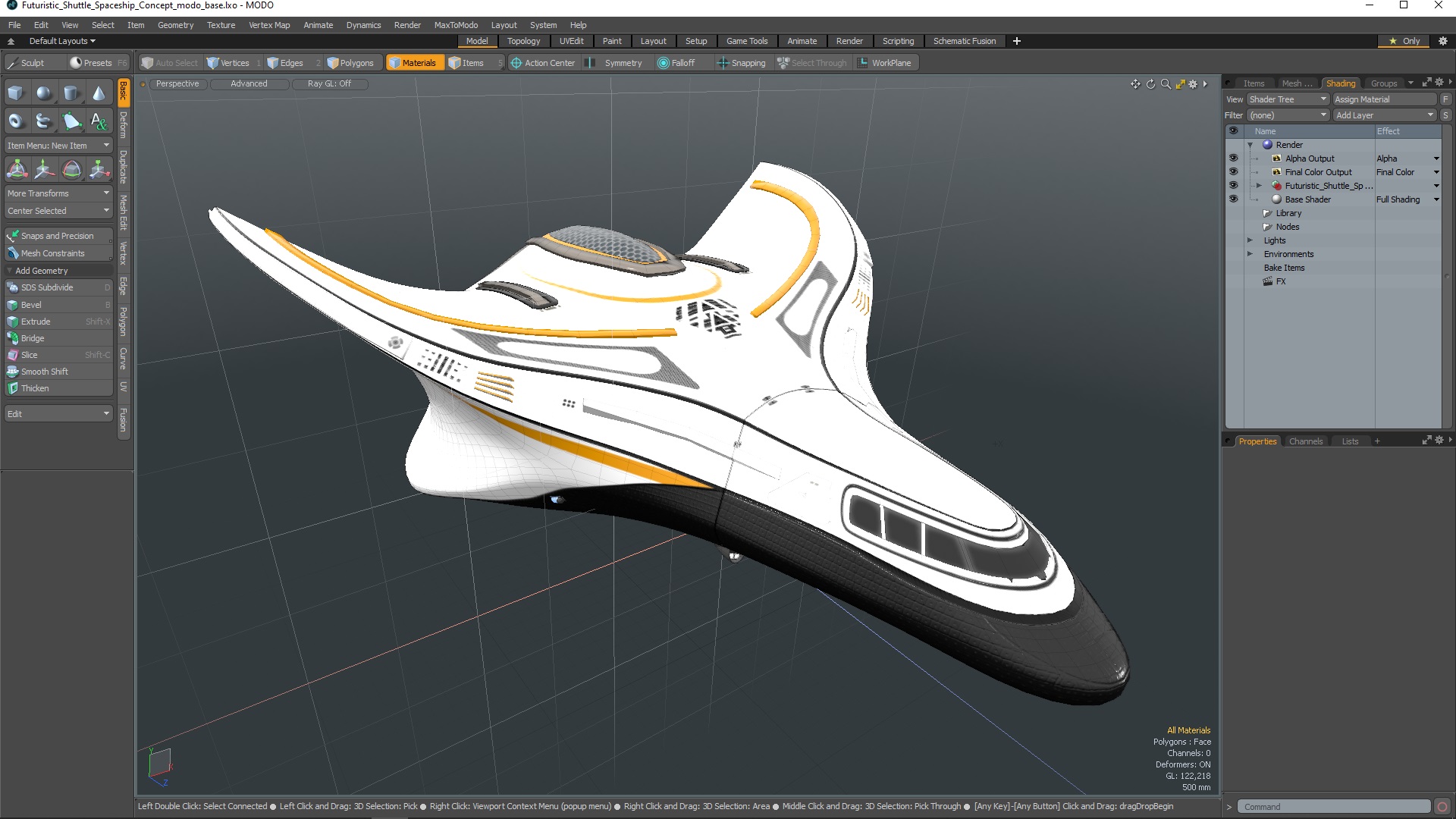 3D Futuristic Shuttle Spaceship Concept