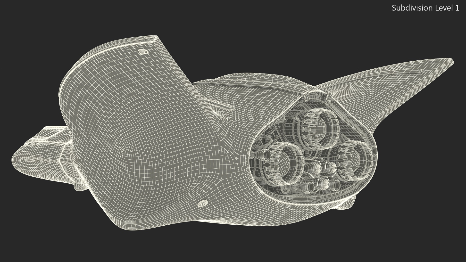 3D Futuristic Shuttle Spaceship Concept