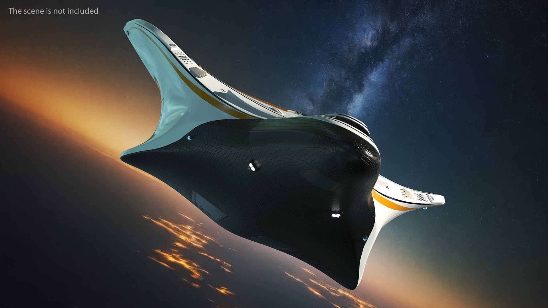 3D Futuristic Shuttle Spaceship Concept