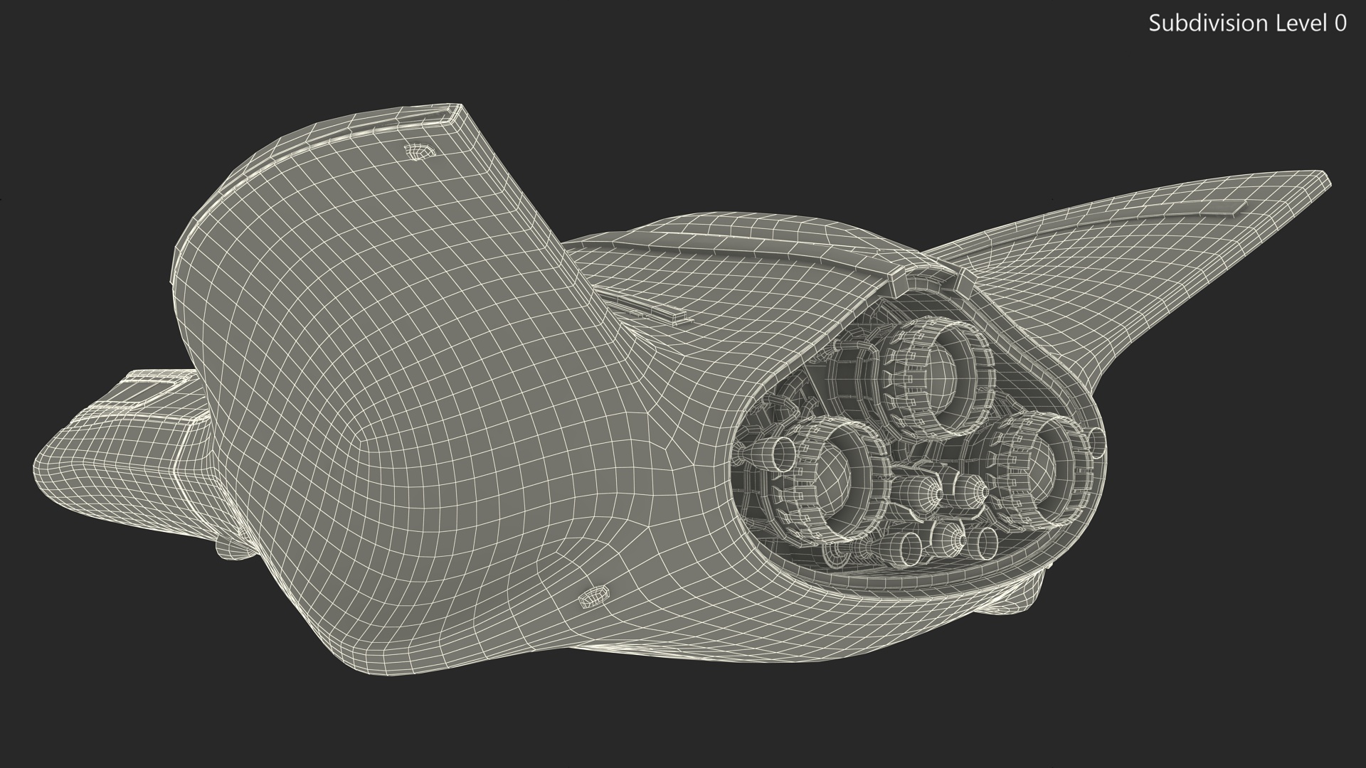 3D Futuristic Shuttle Spaceship Concept