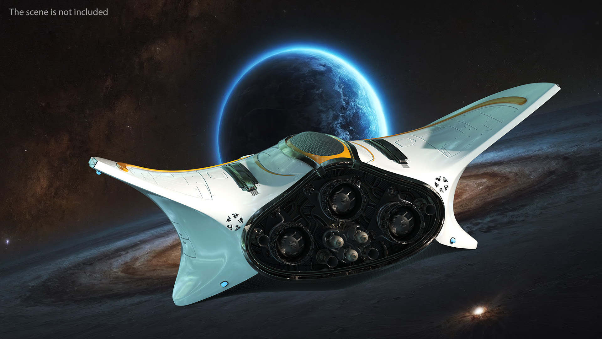 3D Futuristic Shuttle Spaceship Concept