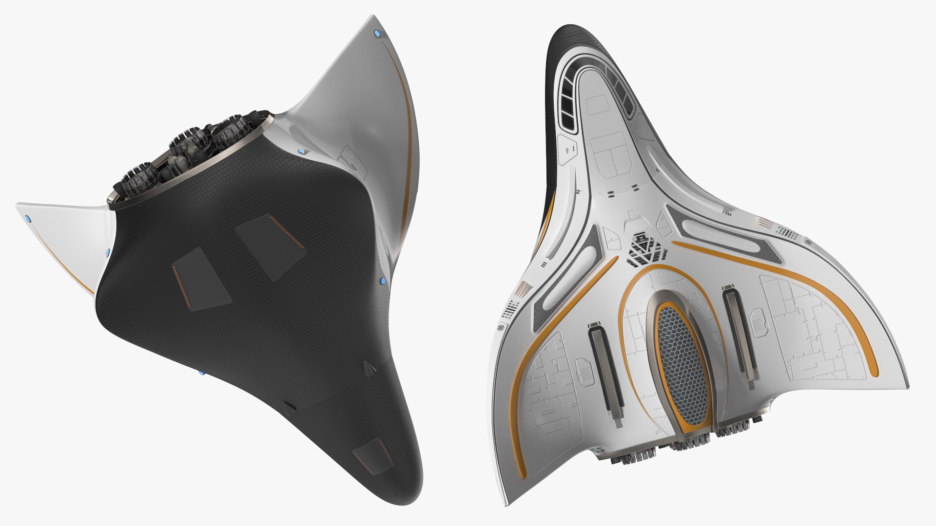 3D Futuristic Shuttle Spaceship Concept