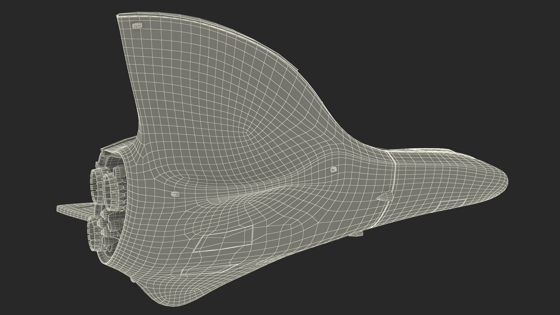 3D Futuristic Shuttle Spaceship Concept