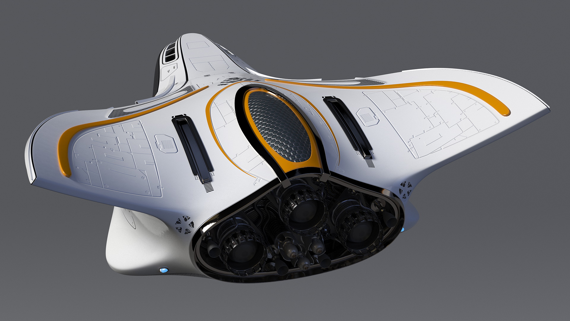 3D Futuristic Shuttle Spaceship Concept