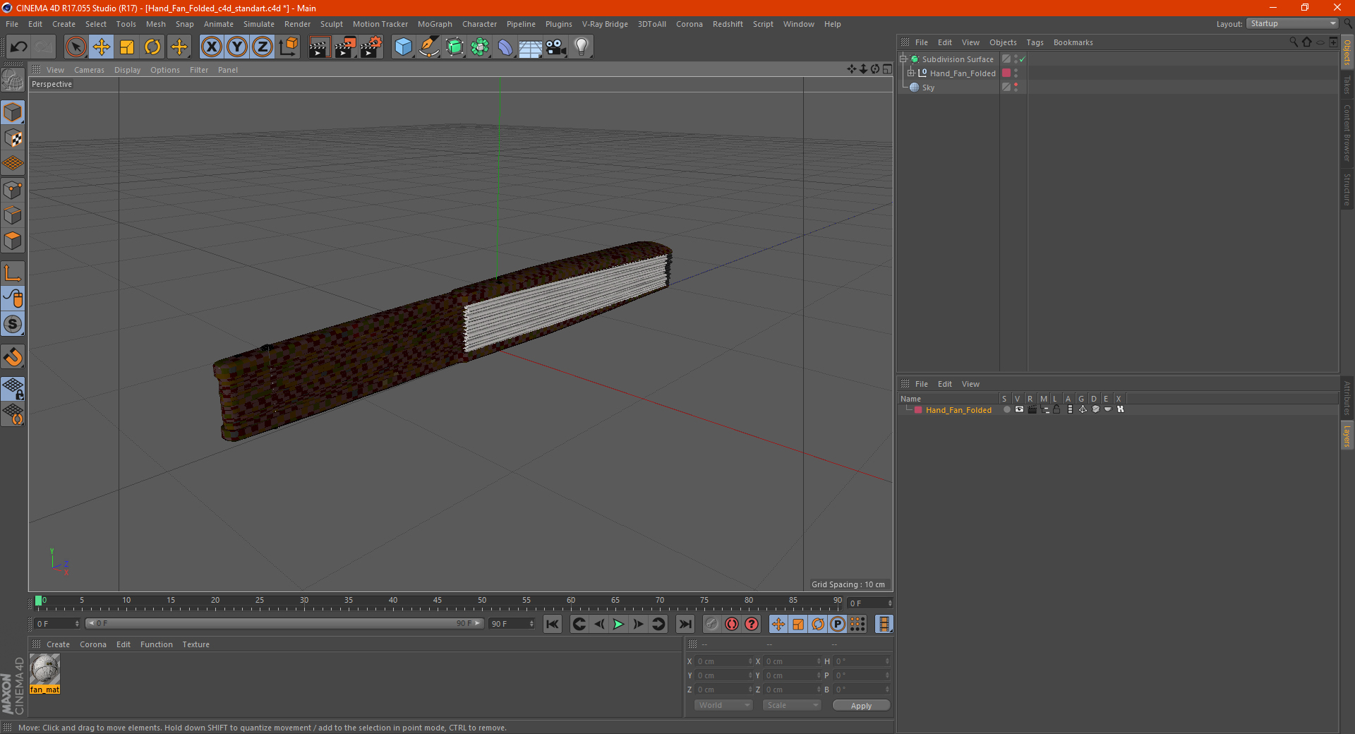 3D model Hand Fan Folded