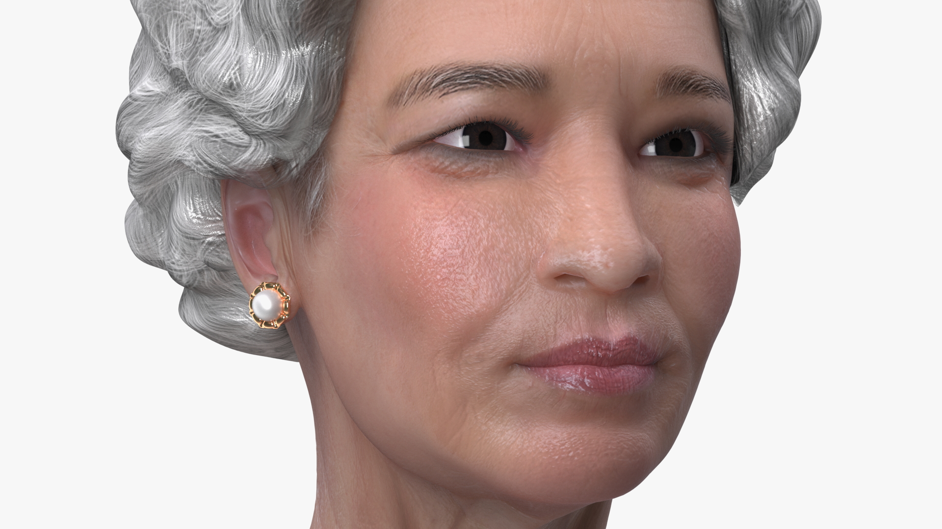 3D Asian Grandma Head model