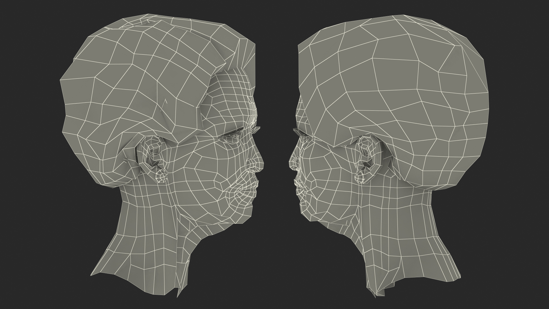 3D Asian Grandma Head model