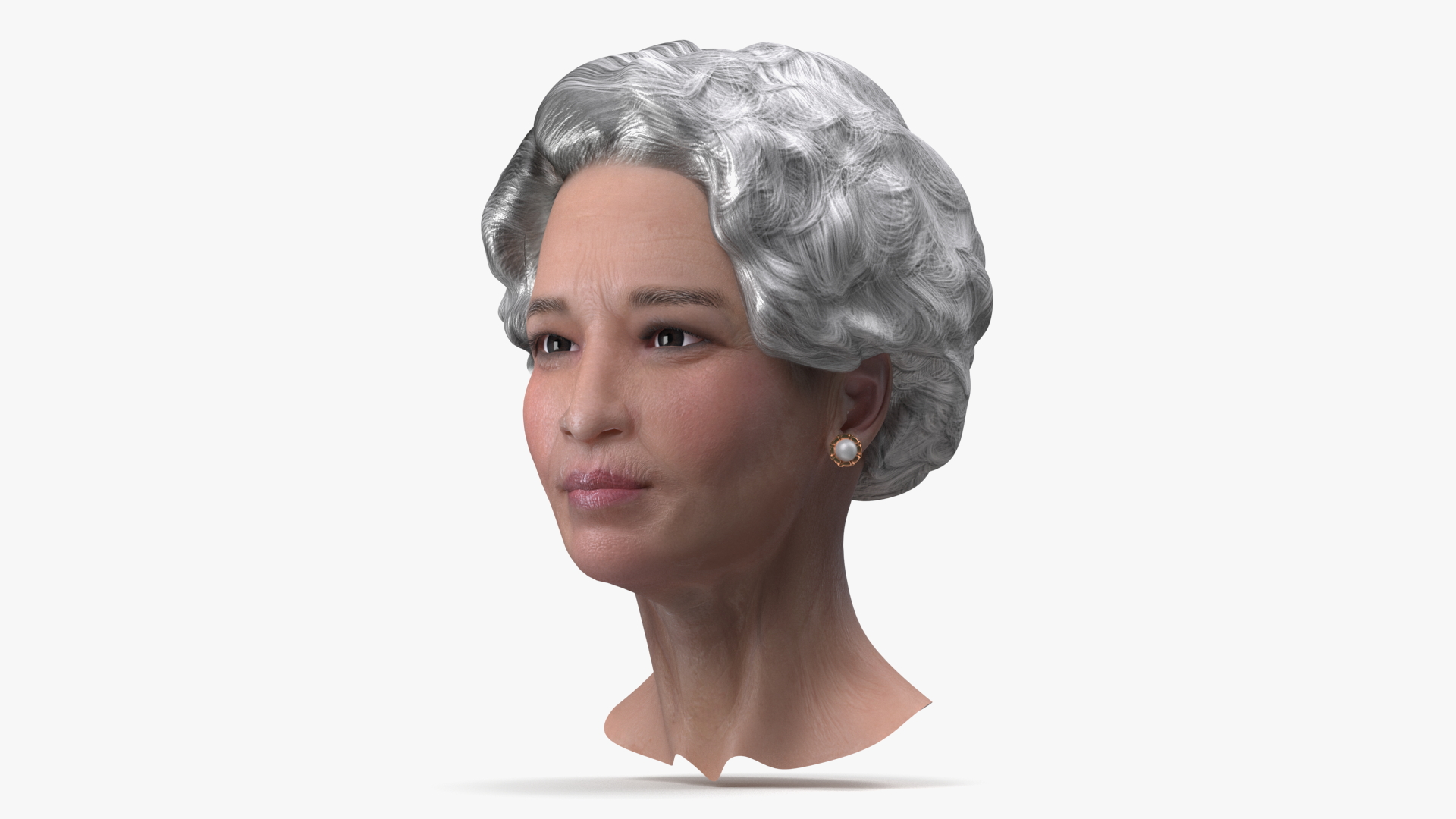 3D Asian Grandma Head model