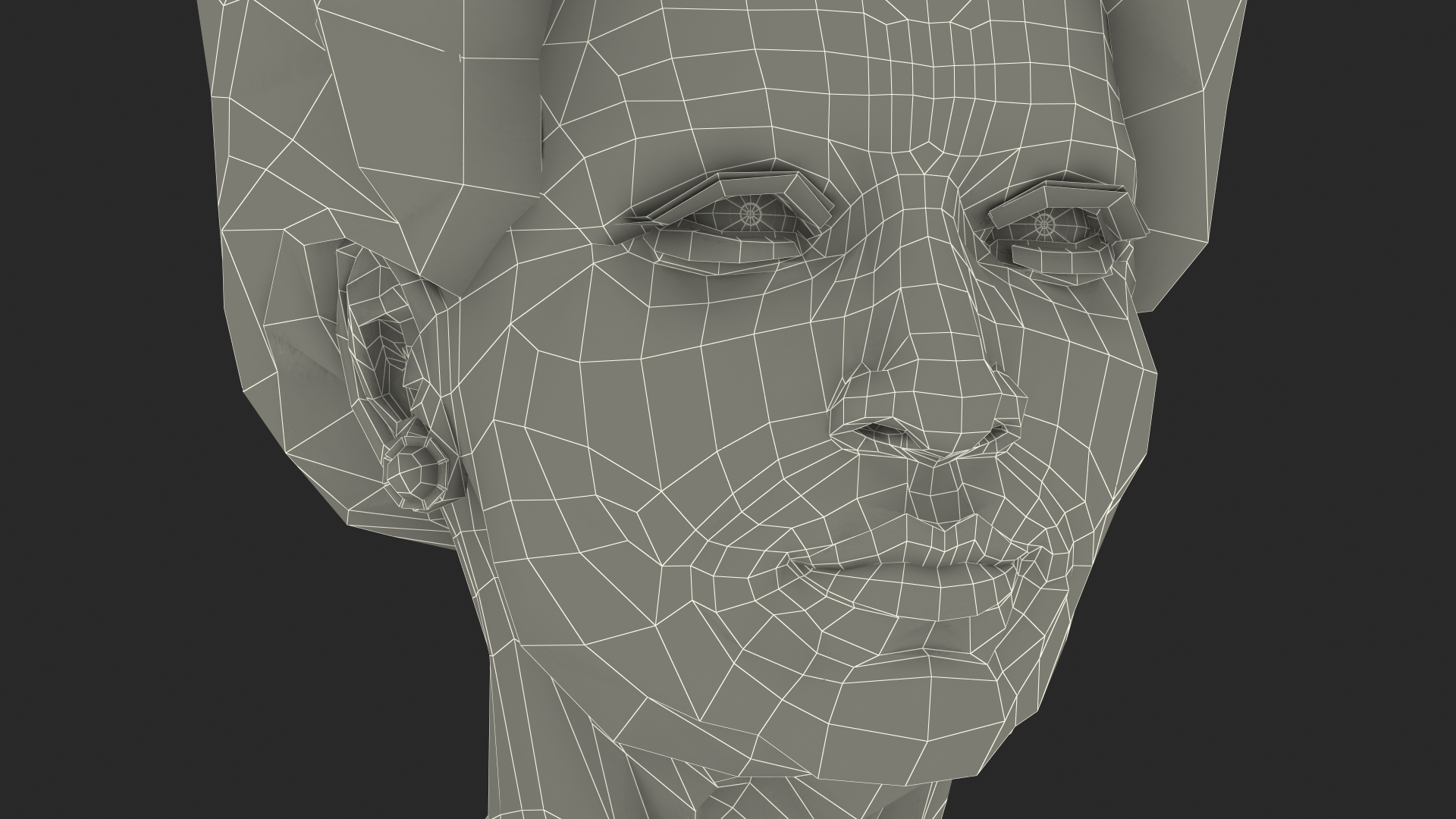 3D Asian Grandma Head model