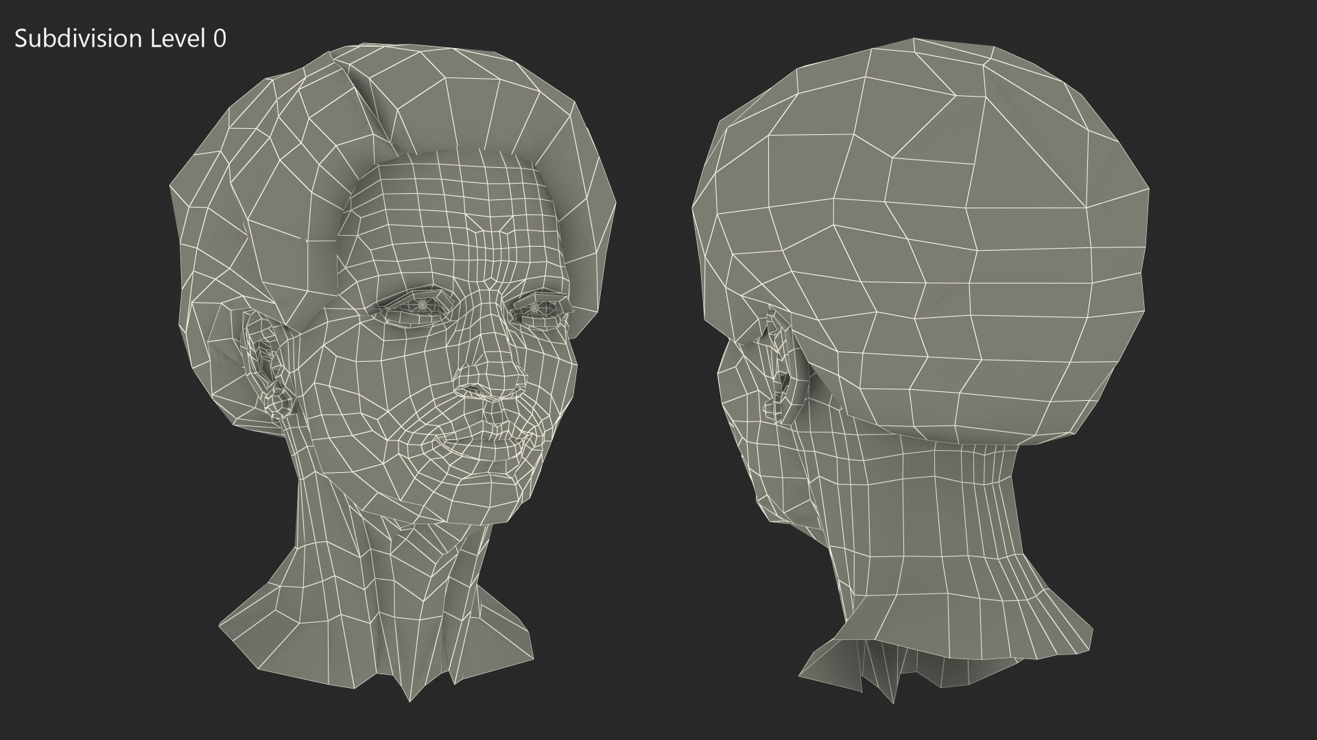 3D Asian Grandma Head model