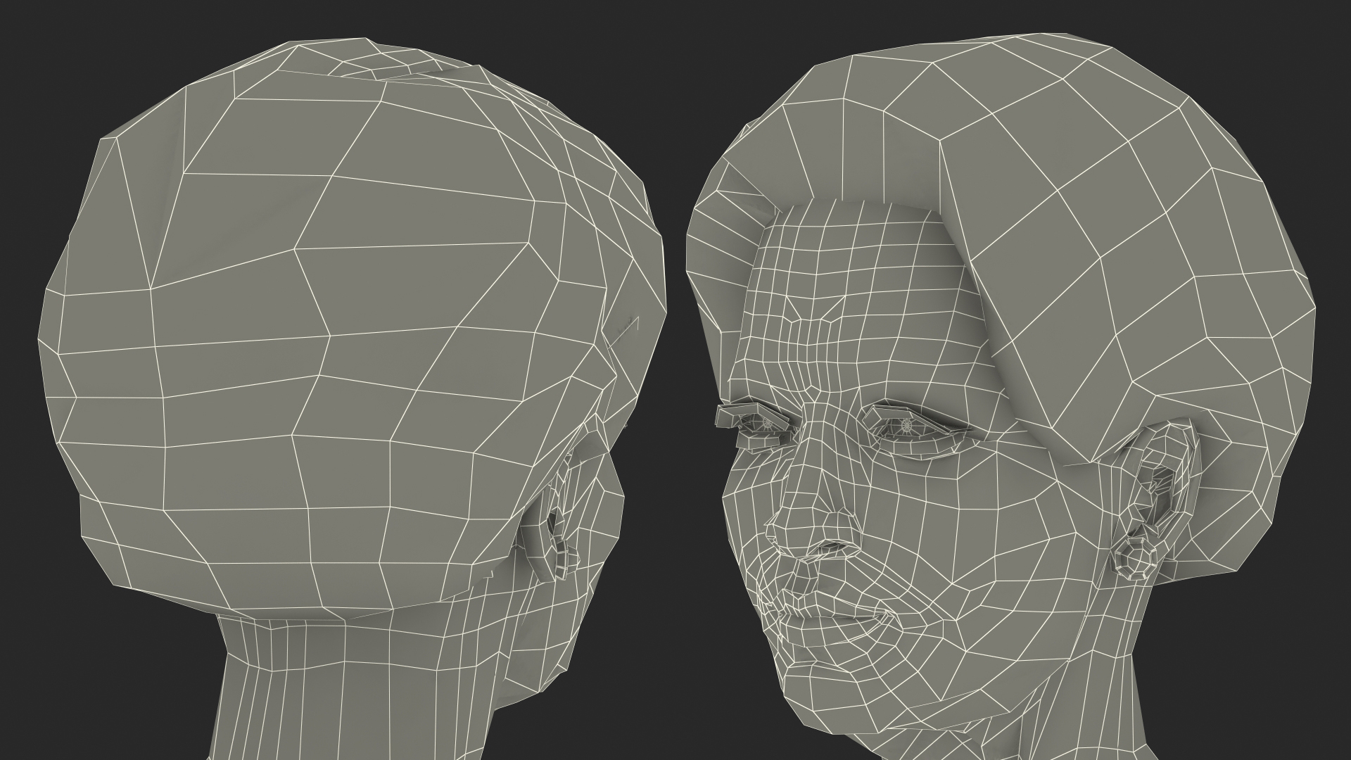 3D Asian Grandma Head model